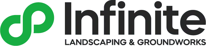 Infinite Landscaping & Groundworks logo with a transparent background
