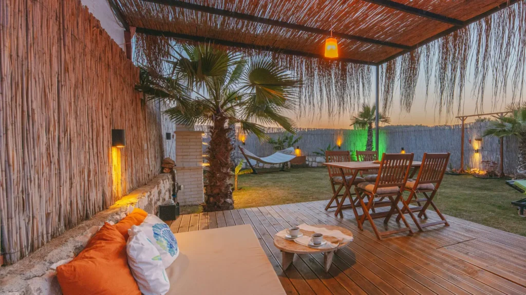 Wooden Patio Decking and Lighting